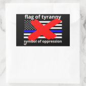 VLAG VAN TYRANNY blauwe lijn vlag vlag politie vla Rechthoekige Sticker (Tas)