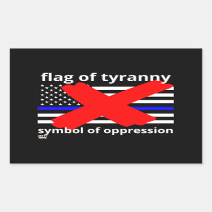 VLAG VAN TYRANNY blauwe lijn vlag vlag politie vla Rechthoekige Sticker