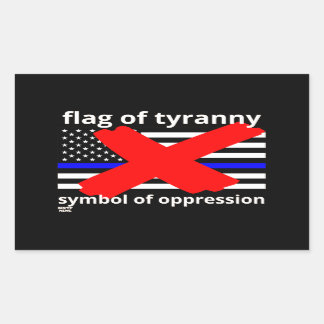 VLAG VAN TYRANNY blauwe lijn vlag vlag politie vla Rechthoekige Sticker