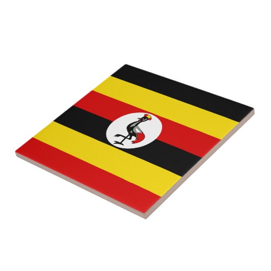 Vlag van Uganda Ceramic Tile Tegeltje (Zijkant)