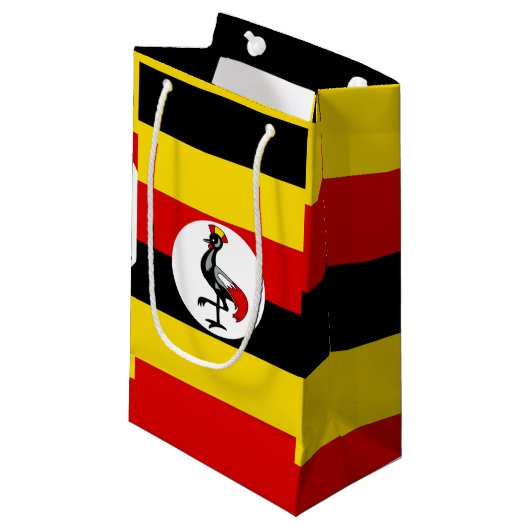 Vlag van Uganda Gift Bag Klein Cadeauzakje (Voorkant Gekanteld)