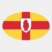 Vlag van Ulster Ovale Sticker (Voorkant)