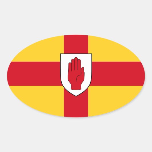 Vlag van Ulster Ovale Sticker (Voorkant)