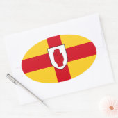 Vlag van Ulster Ovale Sticker (Envelop)