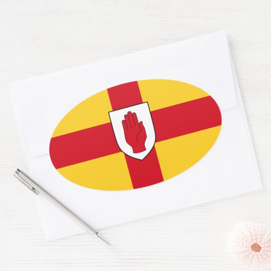 Vlag van Ulster Ovale Sticker (Envelop)