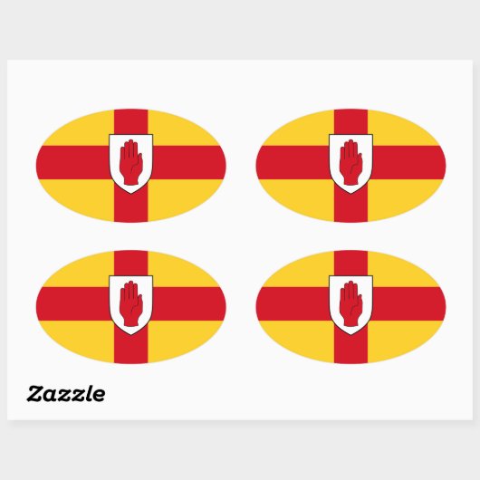 Vlag van Ulster Ovale Sticker (Vel)