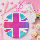 Vlag van Unievaartuig in Bright Waterverven Papieren Bordje (Feest)