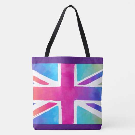 Vlag van Unievaartuig in Bright Waterverven Tote Bag (Voorkant)