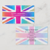 Vlag van Unievaartuig in Bright Waterverven Visitekaartje (Voorkant / Achterkant)