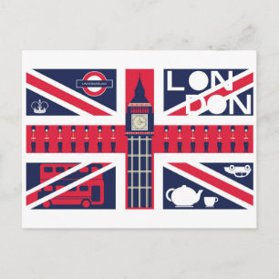 Vlag van  Union Jack VK met London Decoration Briefkaart
