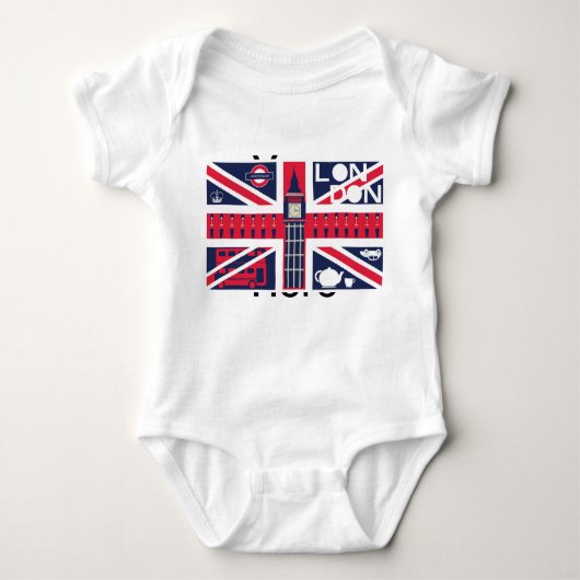 Vlag van  Union Jack VK met London Decoration Romper (Voorkant)