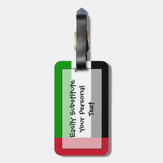 Vlag van United Arab Emirates Easy ID Personal Bagagelabel (Achterkant verticaal)