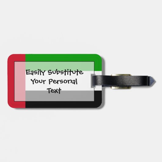 Vlag van United Arab Emirates Easy ID Personal Bagagelabel (Achterkant horizontaal)