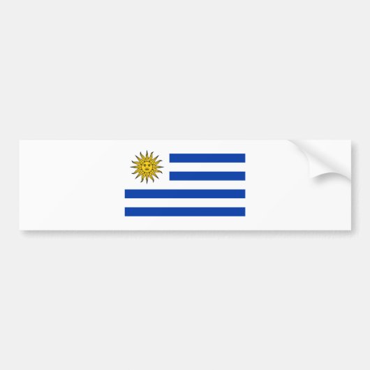 Vlag van Uruguay Bumpersticker (Voorkant)