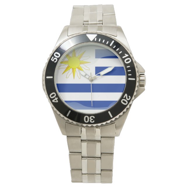 Vlag van Uruguay Horloge (Voorkant)