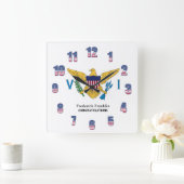 Vlag van USVI American Paradise Caribbean Personal Vierkante Klok (Huis)