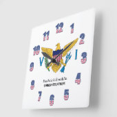 Vlag van USVI American Paradise Caribbean Personal Vierkante Klok (Hoek)