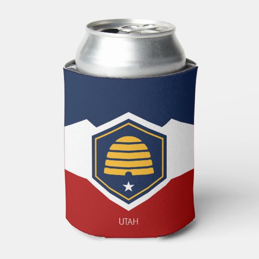 Vlag van Utah (Bijenkorf Vlag) Blikjeskoeler (Blikje Voorkant)