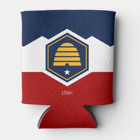 Vlag van Utah (Bijenkorf Vlag) Blikjeskoeler (Voorkant)