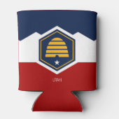 Vlag van Utah (Bijenkorf Vlag) Blikjeskoeler (Achterkant)