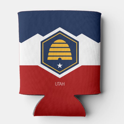 Vlag van Utah (Bijenkorf Vlag) Blikjeskoeler (Achterkant)