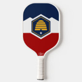 Vlag van Utah (Bijenkorf Vlag) Pickleball Paddle (Achterkant)