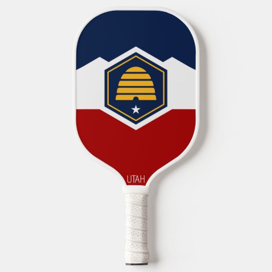 Vlag van Utah (Bijenkorf Vlag) Pickleball Paddle (Voorkant)