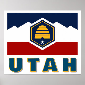 Vlag van Utah (Bijenkorf Vlag) Poster