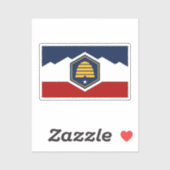 Vlag van Utah (Bijenkorf Vlag) Sticker (Vel)