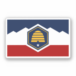 Vlag van Utah (Bijenkorf Vlag) Sticker