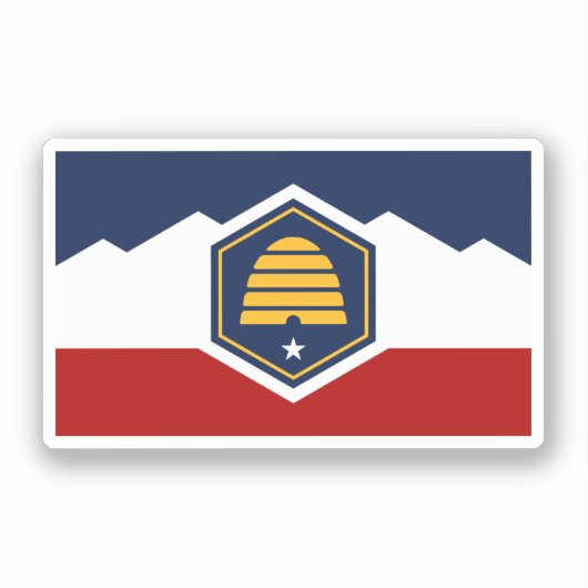 Vlag van Utah (Bijenkorf Vlag) Sticker (Voorkant)