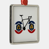 Vlag van Utah Fietsen Metalen Ornament (Rechts)