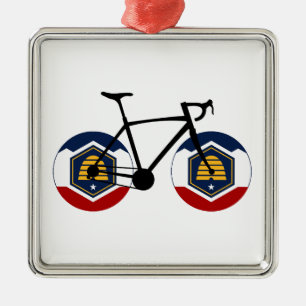 Vlag van Utah Fietsen Metalen Ornament