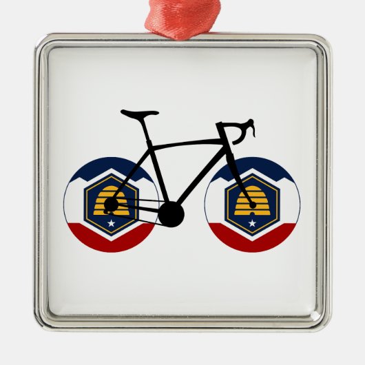 Vlag van Utah Fietsen Metalen Ornament (Voorkant)