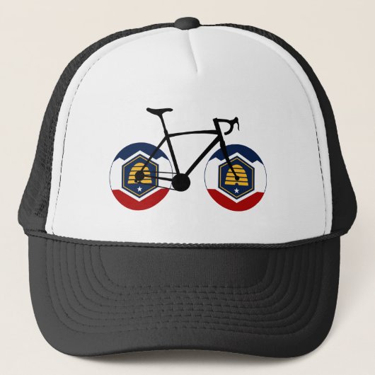Vlag van Utah Fietsen Trucker Pet (Voorkant)