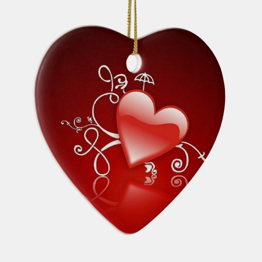 Vlag van Valentijnsdag Keramisch Ornament (Rechts)