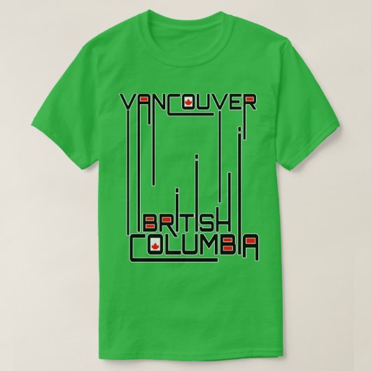 Vlag van Vancouver Brits-Columbia T-shirt (Design voorkant)