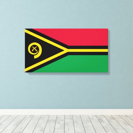 Vlag van Vanuatu Canvas Afdruk (Insitu (Houten vloer))