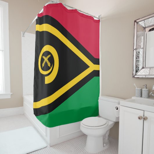 Vlag van Vanuatu Douchegordijn (In situ)