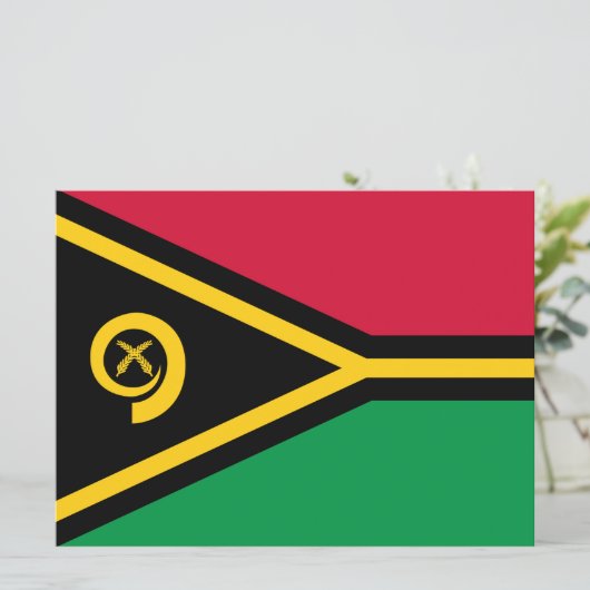 Vlag van Vanuatu Kaart (Staand voorkant)