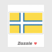 Vlag van Västergötland (West-Gothland), Zweden Sticker (Vel)