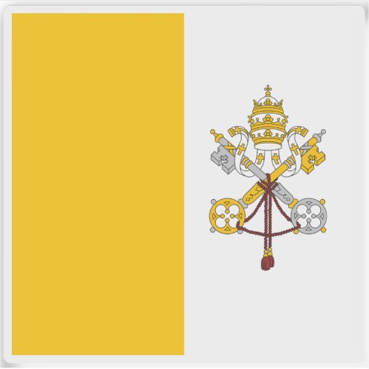Vlag van Vaticaanstad (1929-2001) Sticker (Voorkant)