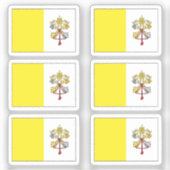 Vlag van Vaticaanstad Collectie pack van 6 Sticker (Voorkant)