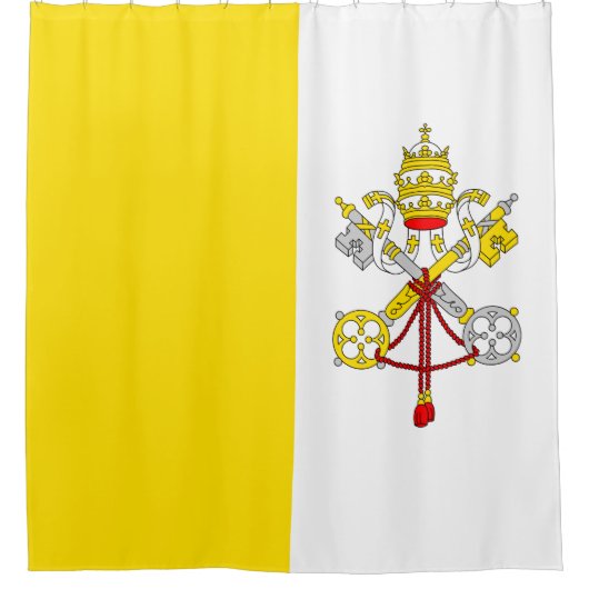 Vlag van Vaticaanstad Douchegordijn (Voorkant)