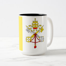 Vlag van Vaticaanstad Tweekleurige Koffiemok