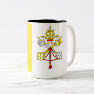 Vlag van Vaticaanstad Tweekleurige Koffiemok