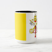 Vlag van Vaticaanstad Tweekleurige Koffiemok (Center)