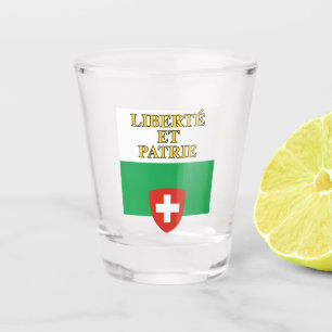 Vlag van Vaud, Zwitserland Shot Glas