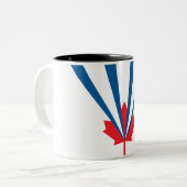 Vlag van Vaughan (Ontario, Canada) Tweekleurige Koffiemok (Voorkant links)