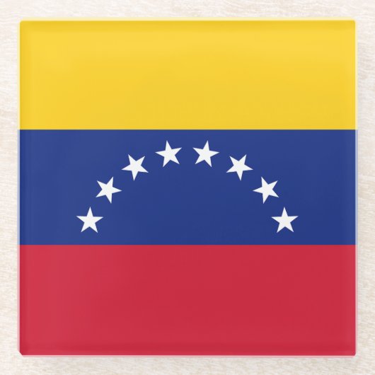 Vlag van Venezuela Glazen Onderzetter (Voorkant)